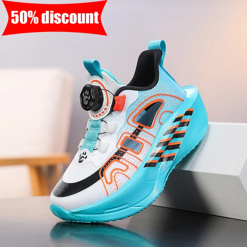 Scarpe da corsa per bambini in mesh comodo, scarpe da tennis ammortizzanti per allenamento outdoor da bambino, nuove scarpe casual traforate e traspiranti