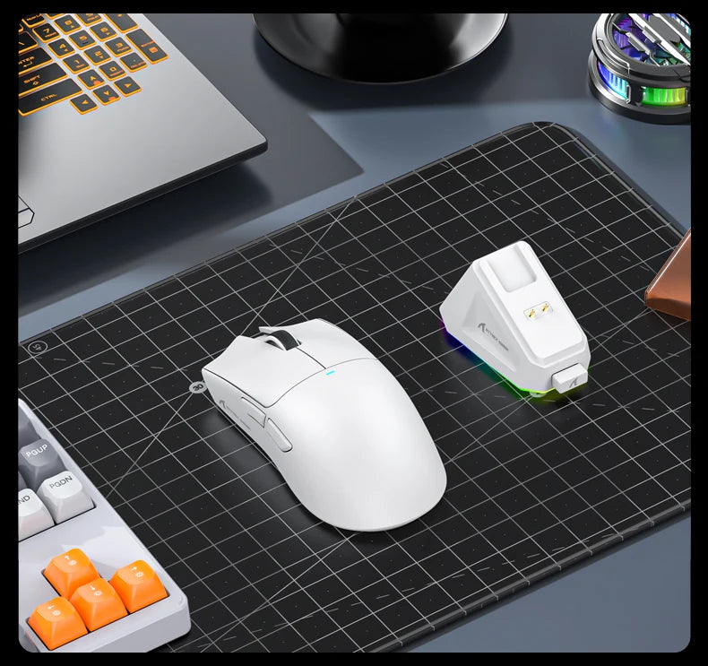 Ratón inalámbrico Attack Shark X11&R1 Tri Mode Bluetooth con base de carga RGB, ergonómico y ligero, accesorio para PC gamer