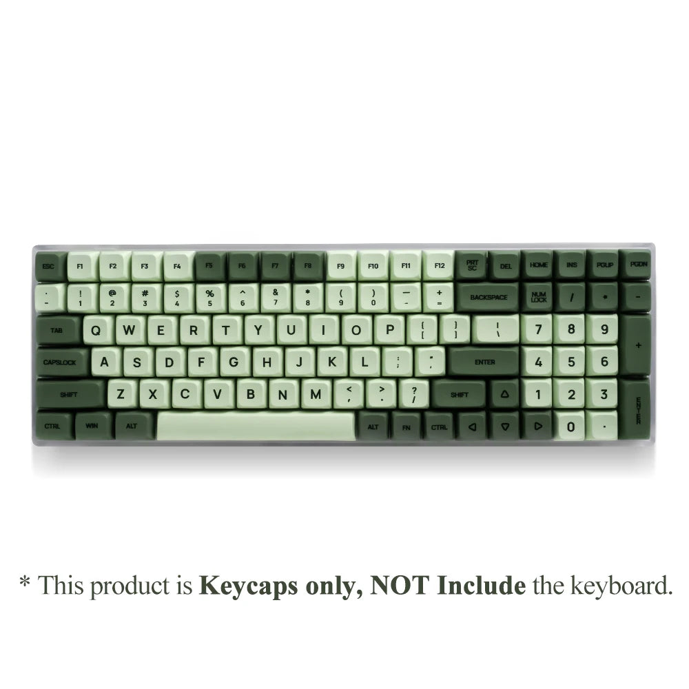 Juego de 125 teclas XDA PBT Matcha Green para teclado mecánico de 61/64/68/75/87/98/104/108 teclas compatible con Cherry/Gateron/Otemu/Kailh