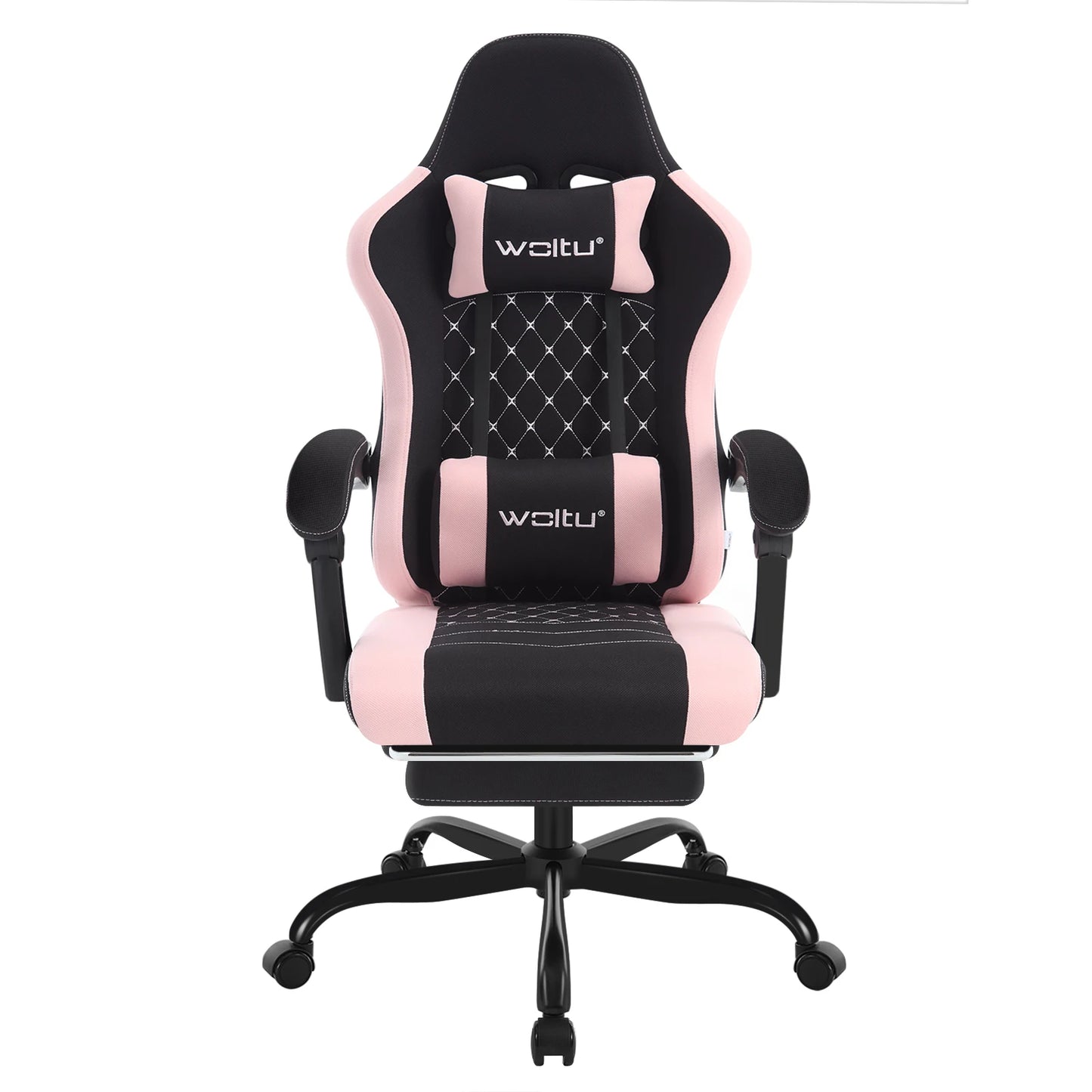 WOLTU Massage Gaming Chair Ergonomic Swivel Computer Chair with Pillow & Footrest Adjustable Headrest Lumbar Support Gamer Chair