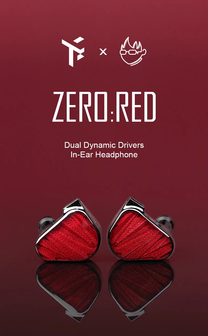 TRUTHEAR x Crinacle ZERO:RED Auricolari audiophile cablati in-ear con doppio driver dinamico 0.78 2Pin HiFi