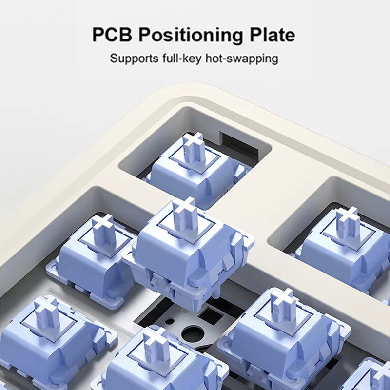 Teclado mecánico gaming esports AULA AU75 de tres modos, 81 teclas, teclas PBT, hot-swappable, RGB, teclado inalámbrico para PC de escritorio y escritura