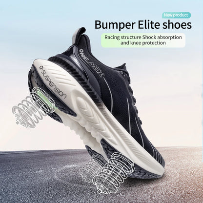 ONEMIX New Cushioning Running Shoes For Men Suitable for Heavy Runners Lace-Up Sports Women Non-slip Outdoor Athletic Male Sneakers