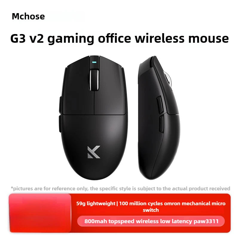 Mouse wireless MCHOSE G3 V2 PRO Bluetooth Tri Mode ergonomico e leggero per laptop, ufficio e gaming, accessori per computer