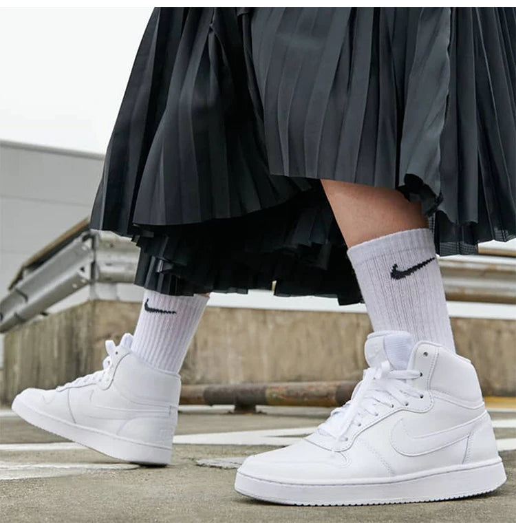 Nike Official Authentic Ebernon Mid Women's Mid-Top Simple Classic Skate Shoes AQ1778-100