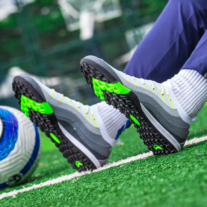 Chaussures de Football de sport pour hommes Fg/Ag, ongles longs, prairie artificielle pour adultes, chaussures spécifiques à l'entraînement durables, chaussures hautes antidérapantes