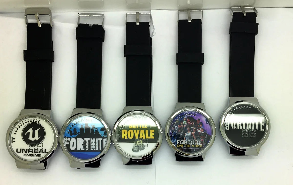 Reloj Fortnite de moda cute, cartoon y kawaii personalizado con luz nocturna LED táctil, reloj electrónico para estudiantes, regalo para amigos