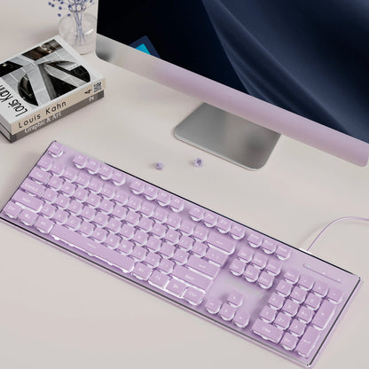 Teclado silencioso con cable EWEADN V3 para oficina y gaming, diseño de teclas tipo película, ergonómico, para Windows/portátil/PC/escritorio, accesorio de e-sports