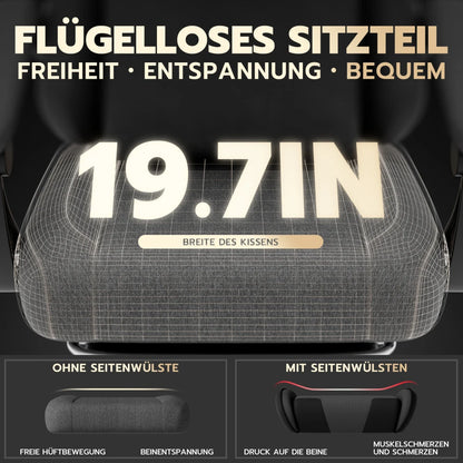 Gaming Chair Fabric Office Chair, Massage Gaming Chair with Headrest, Ergonomic Racing Gaming Seat with Footrest, for Relaxing