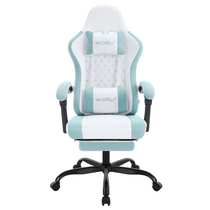 Silla de ordenador giratoria WOLTU con función de masaje, silla de oficina ergonómica con almohada y reposapiés, silla gaming ajustable en altura