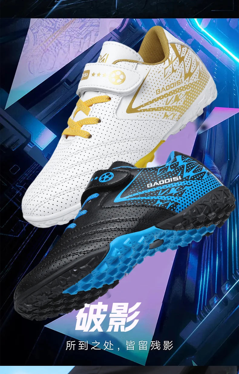 Nouveaux enfants bottes de Football sport société terrain garçon chaussures de Football Futsal rapide intérieur Sneaker Original cheville crampons botte de Football