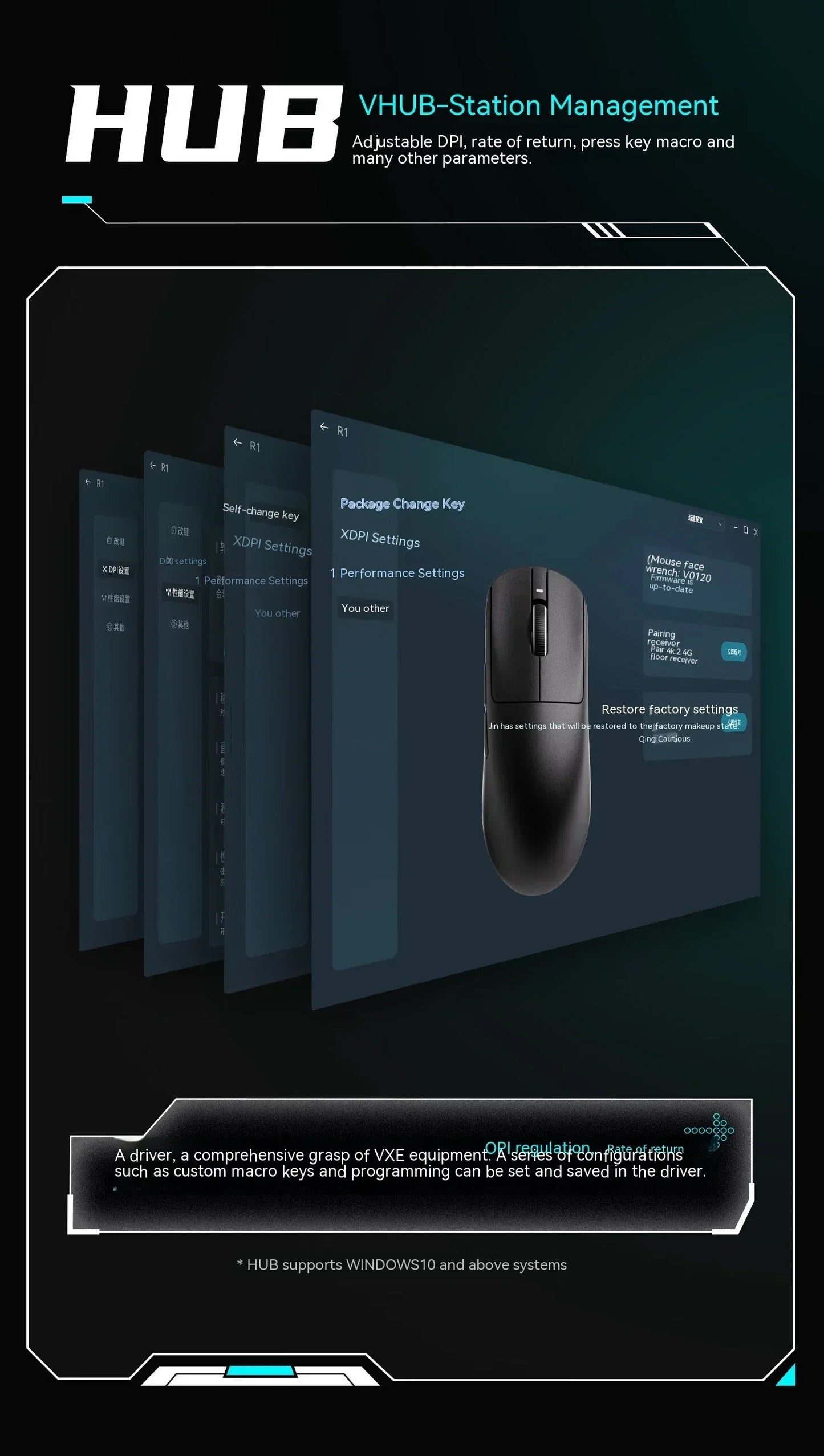 Ratón inalámbrico gaming VXE Dragonfly R1 Pro con sensor Paw3395, Nordic 52840, 2khz, Smart Speed X, baja latencia, para oficina y PC