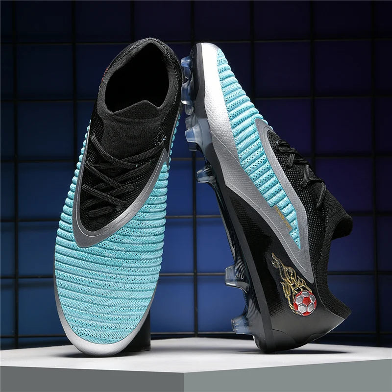 Nuevas zapatillas de fútbol para hombre, botas antideslizantes para adulto, deporte al aire libre para niño, tacos largos de entrenamiento, transpirables y cómodas para partido