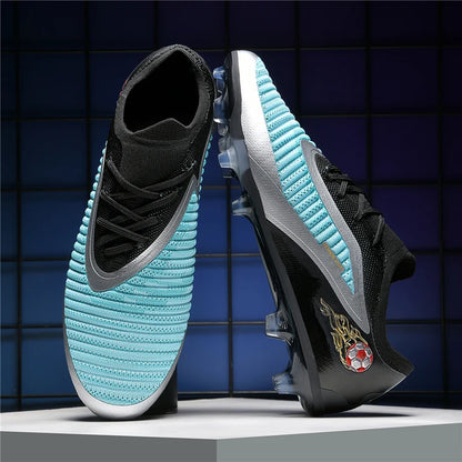 Nuevas zapatillas de fútbol para hombre, botas antideslizantes para adulto, deporte al aire libre para niño, tacos largos de entrenamiento, transpirables y cómodas para partido