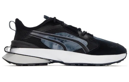 Puma Pwrframe Op-1, chaussures de sport basses, style lifestyle, en tissu Stealth et cuir synthétique, noir et gris, 386623-01