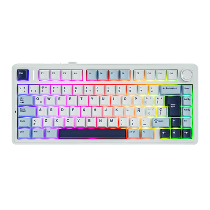 EPOMAKER AULA F75 ISO-ES 75% spagnola QWERTY Hot-Swap, tastiera meccanica da gaming cablata/Bluetooth/wireless 2.4GHz con montaggio gasket e retroilluminazione RGB