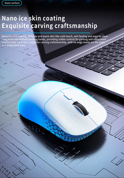 Mouse da gaming Bluetooth ricaricabile PAW3395, leggero, ergonomico e wireless per eSport