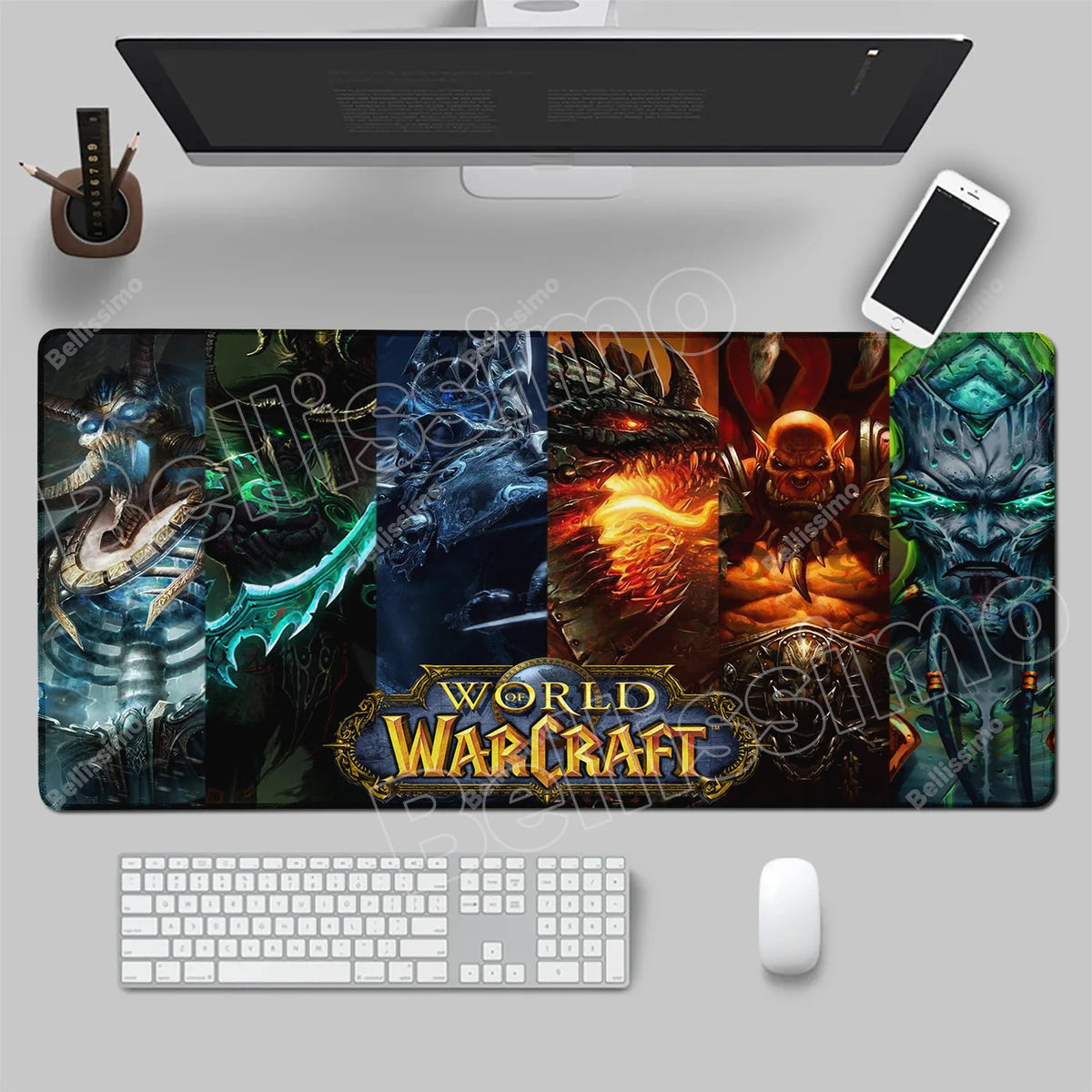 World Of Warcraft 90x40 stor gaming-musemåtte til spilbord, Csgo, naturgummimåtte, Grande Gamer, XXL computermusemåtte