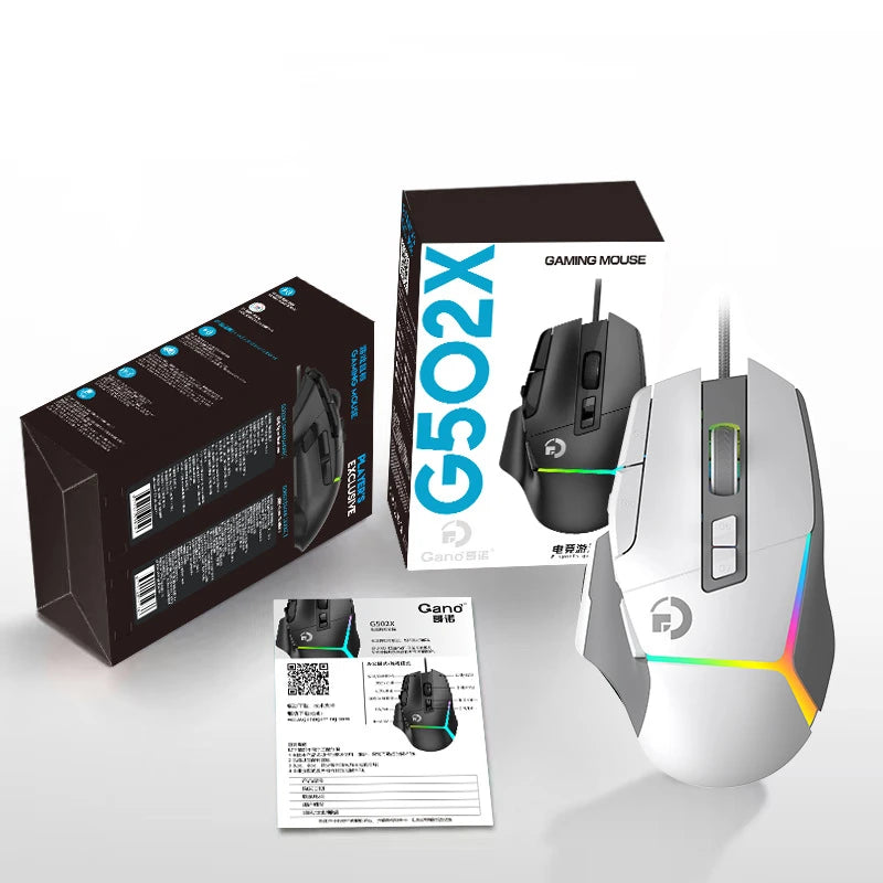 Mouse de gaming wireless ergonomic, reîncărcabil prin USB, Bluetooth, cu senzor optic, programabil, cu conexiune prin cablu, pentru Windows