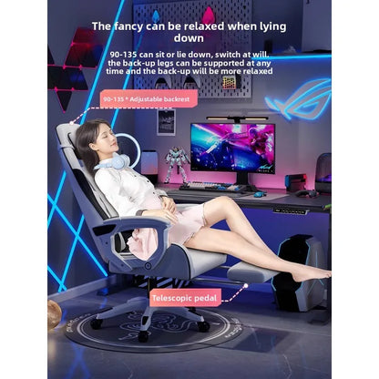 Silla gaming masculina para e-sports, cómoda para estar sentado durante períodos prolongados; silla de ordenador reclinable para momentos de ocio, con respaldo