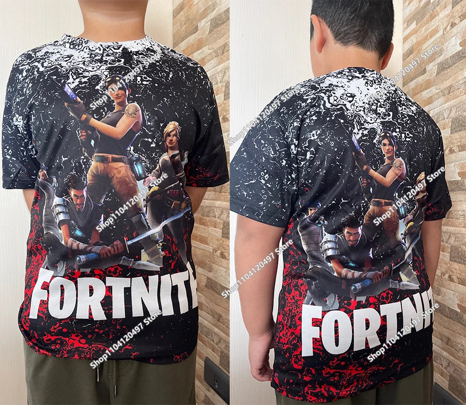 Anime Fortnite T-Shirts Girl Clothing T Shirt Boys White Cartoon Tees Baby Summer Shirts Cute Printed Tops Costume