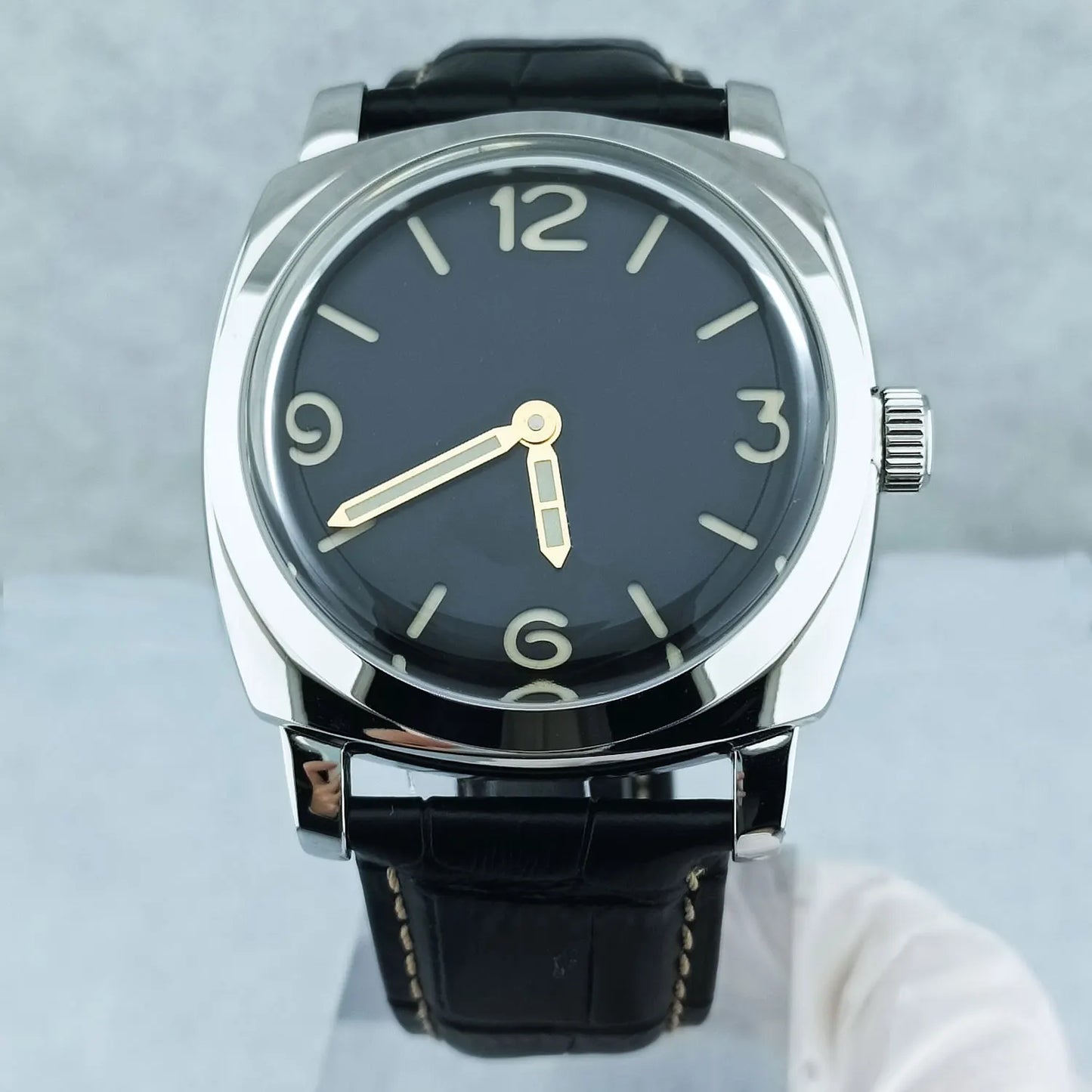 46mm Men's Watch Manual Winding Seagull ST3600 Movement Sapphire Glass Waterproof 316L Stainless Steels Custom Watch