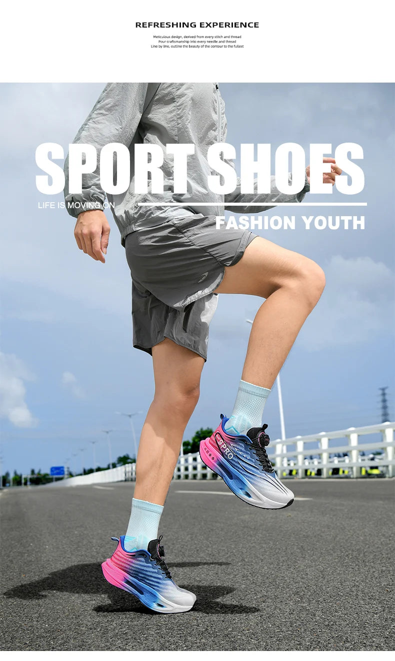 Running Shoes Carbon Board Speciality Marathon Men Sports Breathable Lightweight Women's Comfortable Athletic Nonskid Sneakers