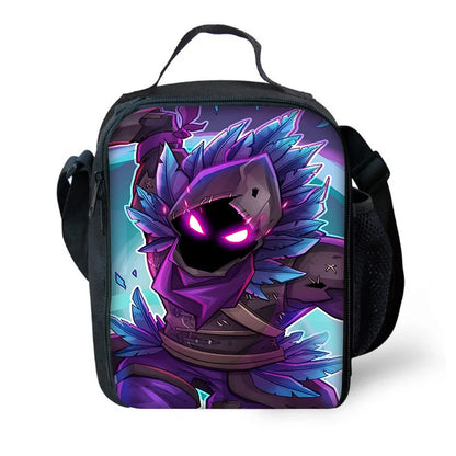 Zaino da scuola per bambini Hot Game con borsa pranzo e astuccio, grande capacità, design F-FortniteS, per ragazzi e ragazze, regalo ideale