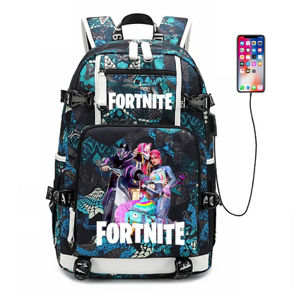 Zaino scolastico Fortnite con stampa gaming per ragazzi e ragazze, grande capacità, impermeabile, leggero e resistente, regalo di compleanno