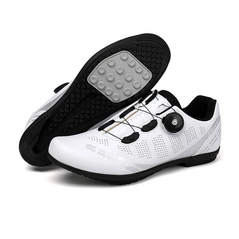 Zapatillas de ciclismo para hombre y mujer, para bicicletas de carretera, competición y carrera, con sistema automático de bloqueo, zapatillas deportivas de ciclismo de velocidad compatibles con calas SPD