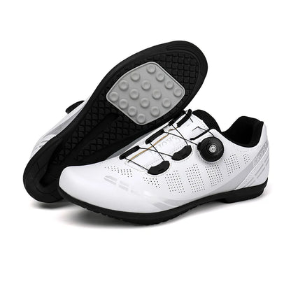 Zapatillas de ciclismo para hombre y mujer, para bicicletas de carretera, competición y carrera, con sistema automático de bloqueo, zapatillas deportivas de ciclismo de velocidad compatibles con calas SPD