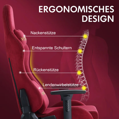 HAPIHAPPY Fashion Gaming Chair Genuine Computer Office Chair with Pocket Spring Cushion Linkage Armrests and Footrest Game Chair