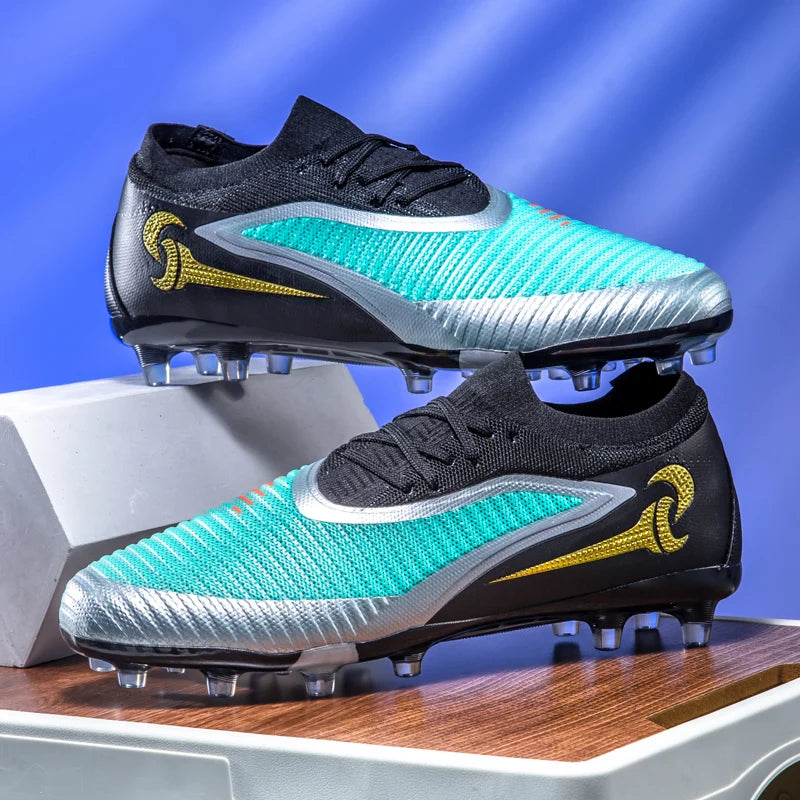 Nouvelles chaussures de football pour hommes, crampons longs antidérapants et respirants pour le sport en extérieur, idéales pour l'entraînement et les matchs, confortables pour adultes