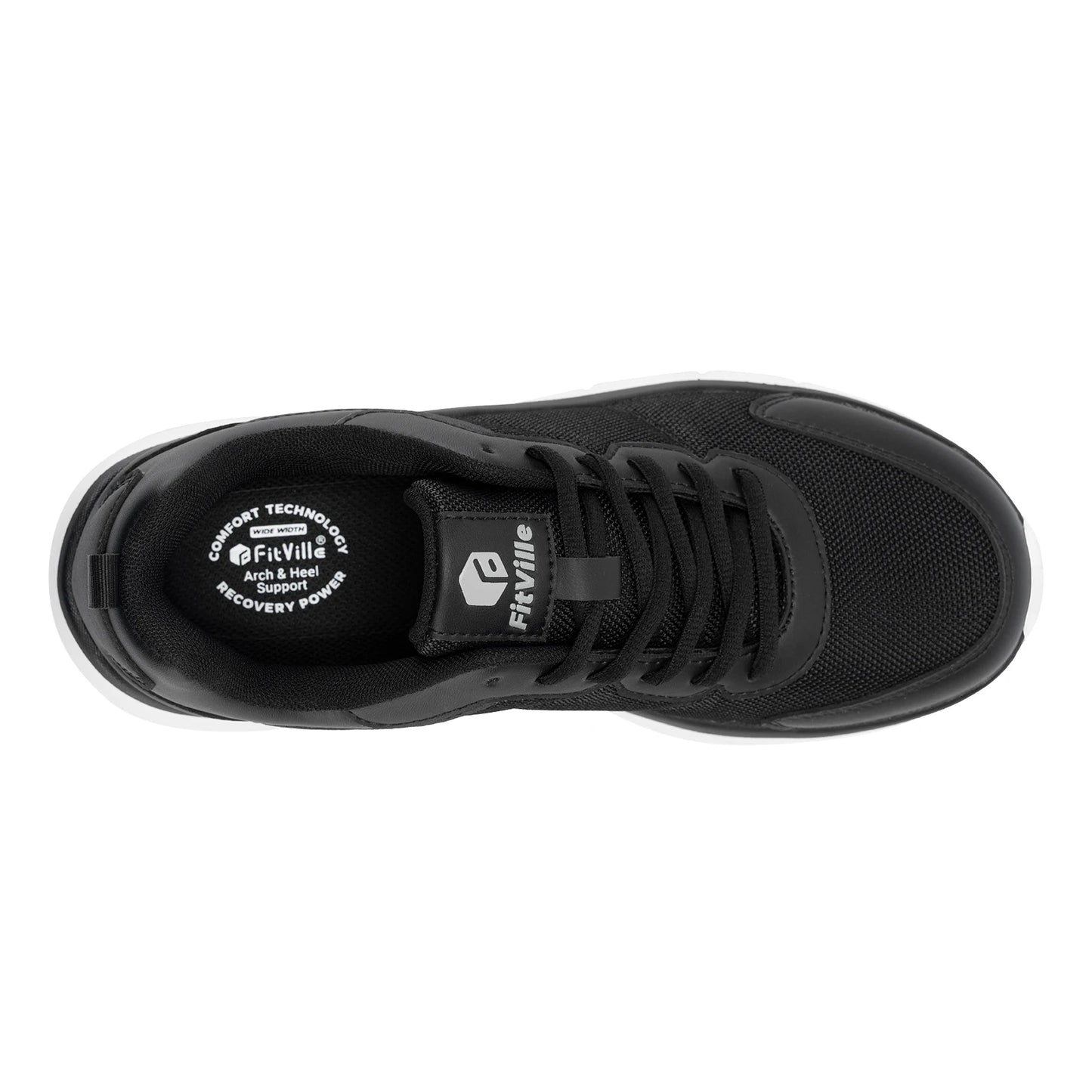 Scarpe da camminata FitVille da uomo, larghezza ampia, massima ammortizzazione, sneakers sportive leggere per alleviare il dolore da fascite plantare