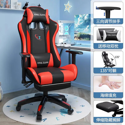 Silla gaming Silla de ordenador Asiento reclinable cómodo Juego LIVE Residencia estudiantil hogar Ergonomía para sedentarismo