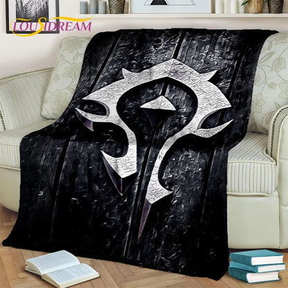 3D World of Warcraft Game WOW Lich King DH Blanket,Soft Throw Blanket for Home Bedroom Bed Sofa Picnic Travel Office Cover Kids