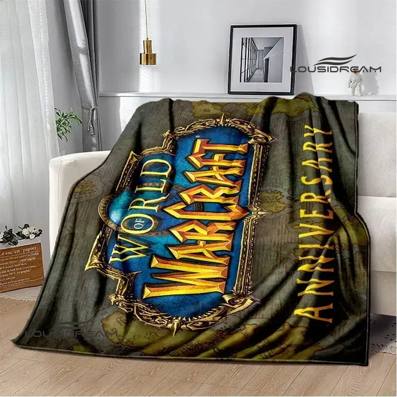 Печатно одеяло Game World of Warcraft, пикник одеяло, топло фланелено одеяло, домашно спално бельо, одеяла за легла, подарък за рожден ден