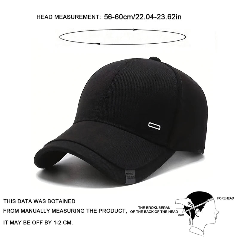 Unisex Square Silver Buckle Label Baseball Caps Spring Autumn Outdoor Adjustable Casual Hats Sunscreen Hat