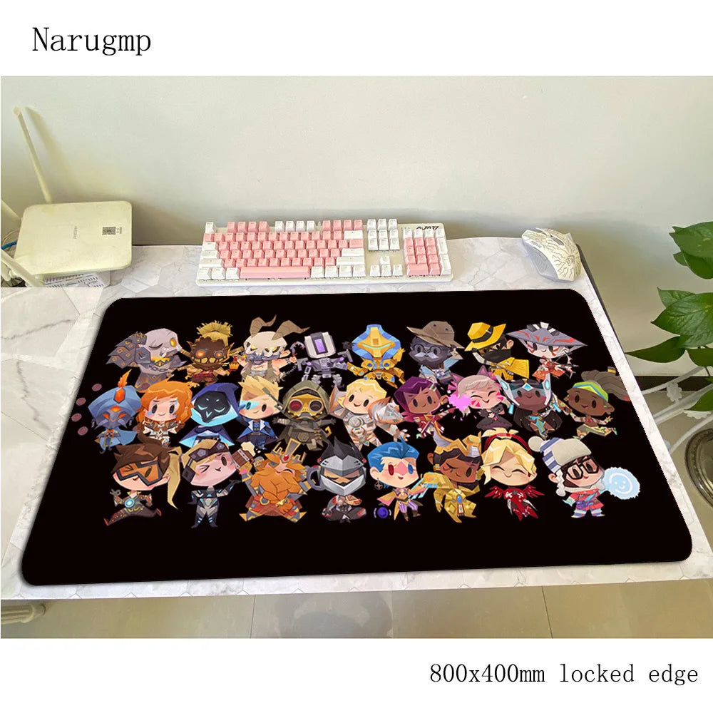 Alfombrilla de ratón gaming Overwatch 80x40cm, alfombrilla grande para ratón, regalo de Halloween, tapete gamer amplio para escritorio de ordenador, mousepad para notebook y PC