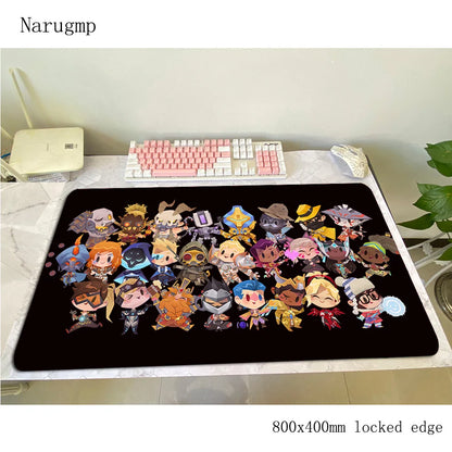 Alfombrilla de ratón gaming Overwatch 80x40cm, alfombrilla grande para ratón, regalo de Halloween, tapete gamer amplio para escritorio de ordenador, mousepad para notebook y PC