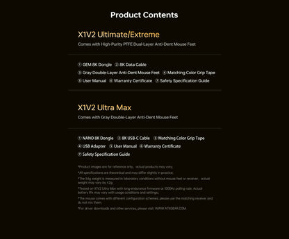 Ratón inalámbrico ATK Blazing Sky X1 V2 Ultimate de doble modo, ultraligero, PAW3950 Ultra, doble 8K HZ, baja latencia y ergonomía personalizada