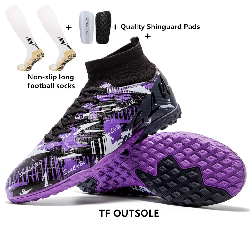Tamanho 34-46 - Chuteiras de futebol para homem FG/TF, futsal, profissionais, unissexo, infantis, de treino, para exterior, para rapazes, ténis de futebol