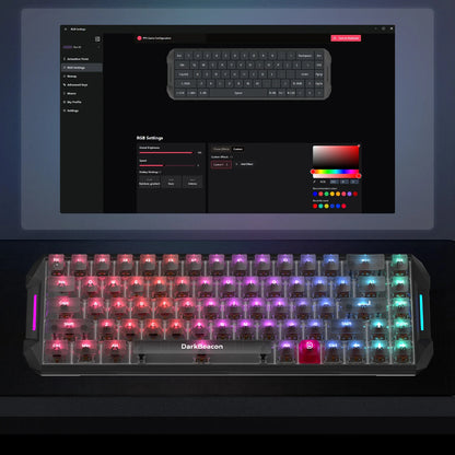 DarkBeacon Blade 68 RGB: tastiera meccanica silenziosa da gaming, con sostituzione a caldo, cablata, N-Key Rollover, compatta al 65% per giocatori su PC
