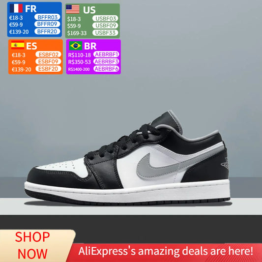 Unisexové basketbalové boty Nike Air Jordan 1 Low, polstrované, pohodlné a lehké, vhodné pro sport i volný čas 553558-040