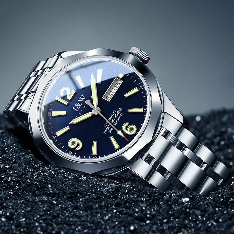 Relógio mecânico de luxo para homem Reloj CARNIVAL em tungsténio, movimento automático MIYOTA 8205, à prova de água.