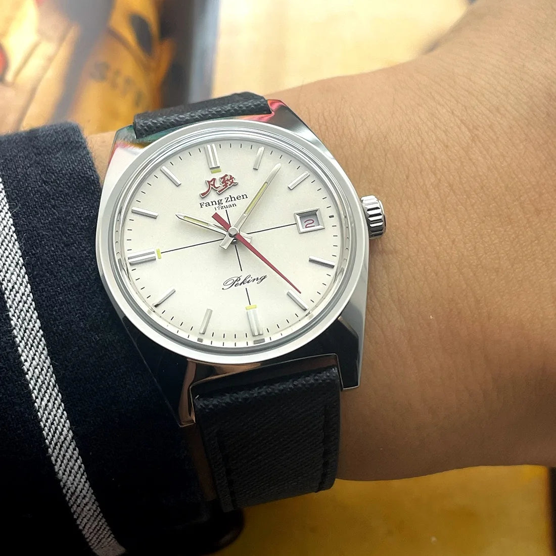 Merkur Watch White Dial Watch Metal Vintage Business Watches Hand Wind Mechanical Watch for Men 36mm