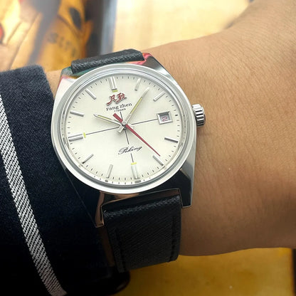 Merkur Watch White Dial Watch Metal Vintage Business Watches Hand Wind Mechanical Watch for Men 36mm