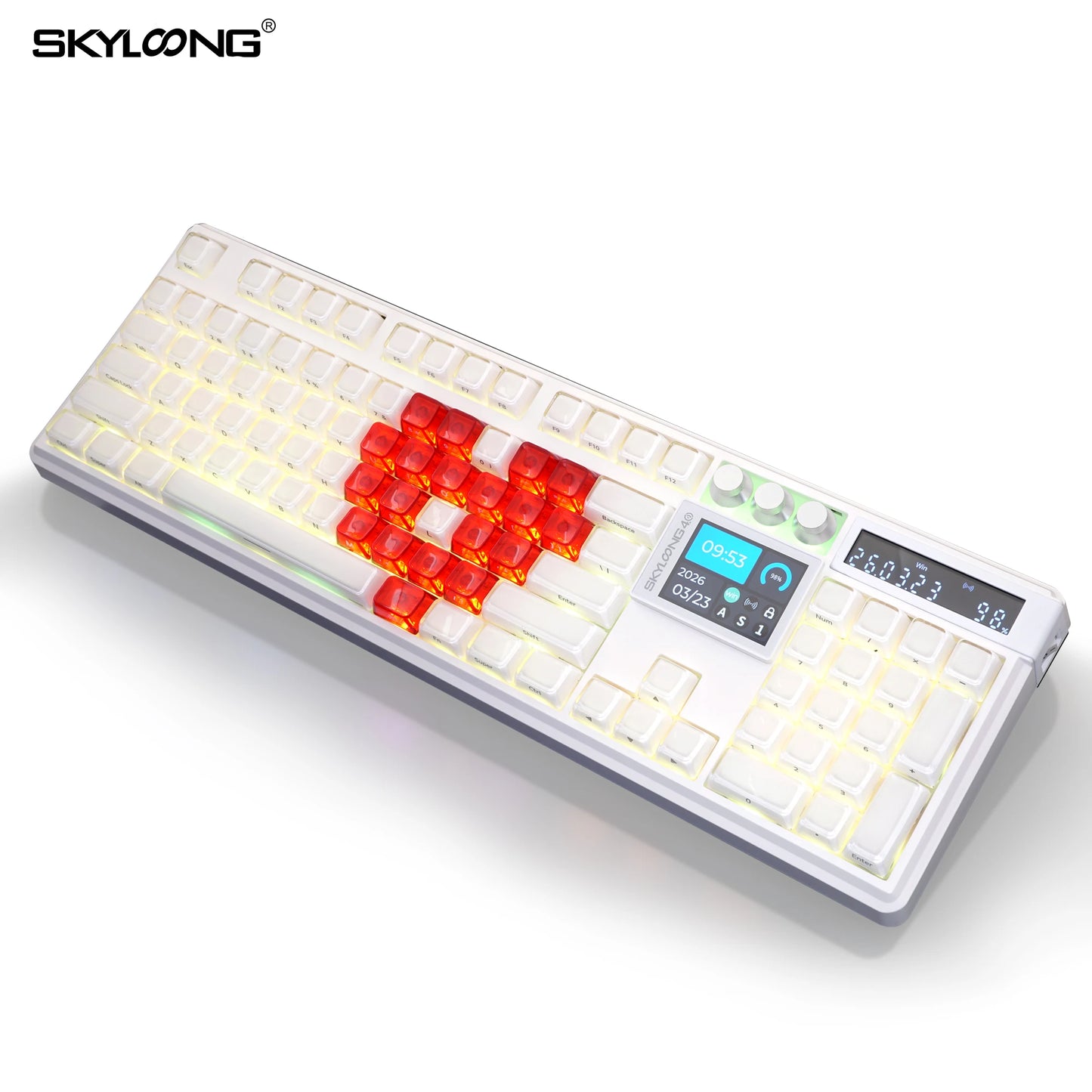 Teclado mecánico inalámbrico SKYLOONG GK104 Pro 100% personalizado, teclado con interruptores intercambiables en caliente de bajo ruido para PC gamer y accesorios de oficina
