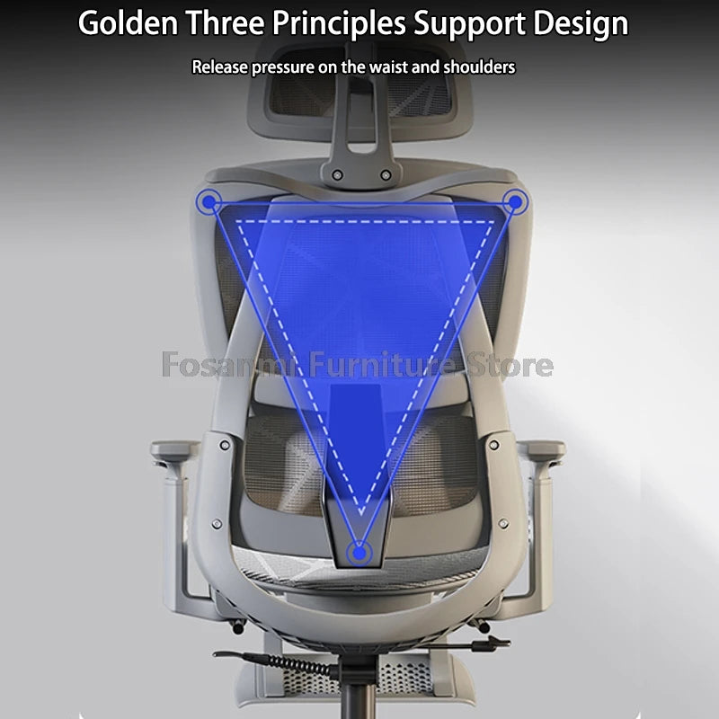Sedia da ufficio per computer in mesh traspirante con braccioli e supporto lombare, sedia da scrivania ergonomica regolabile, sedia da gaming per la casa con poggiatesta