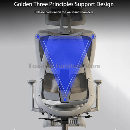 Sedia da ufficio per computer in mesh traspirante con braccioli e supporto lombare, sedia da scrivania ergonomica regolabile, sedia da gaming per la casa con poggiatesta